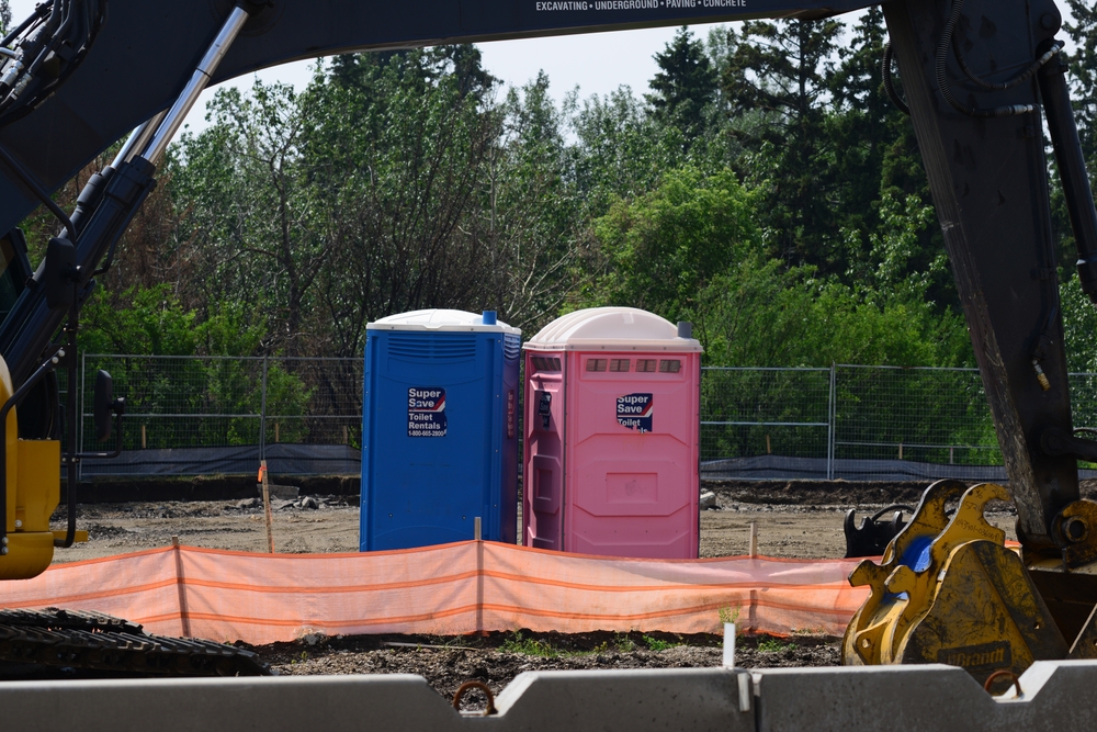 Edmonton,,alberta,,canada, June,14th,2023:,two,porta,potties,one