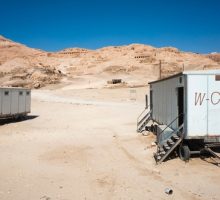Luxor,,egypt, ,october,10,,2022:,portable,toilet,white,trailer